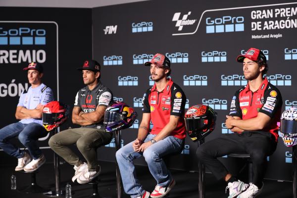 Marc Marquez, Jorge Martin, Francesco Bagnaia, Enea Bastianini bei einer Pressekonferenz