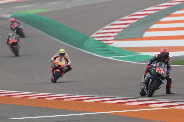 Fabio Quartararo, Joan Mir, MotoGP-Grand-Prix von Indien 2023. - Gold und Gans