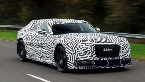 2026 Jaguar elektrischer viertüriger GT-Prototyp, vordere 3/4-Fahraufnahme