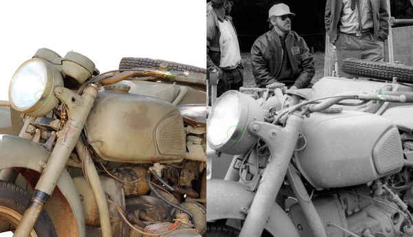 Markierungen beim Scheinwerfer des Fahrrads sind einige der Hinweise auf die Vergangenheit der Fahrräder