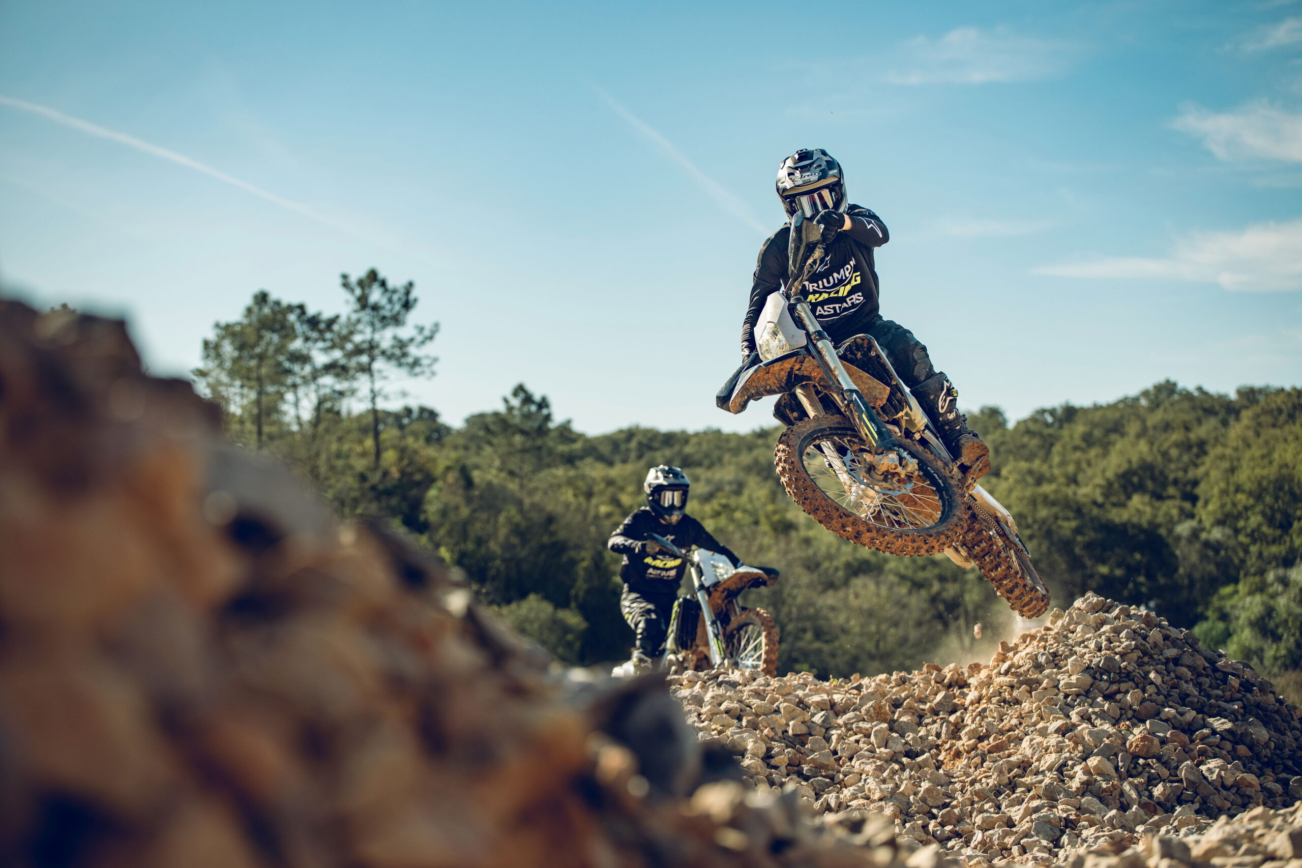 Triumph TF 250-E and TF 450-E bikes off-road