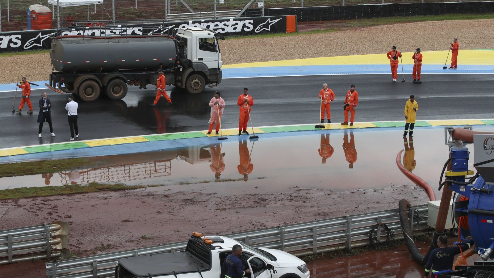 Track work on Friday morning at 2026 Brazilian MotoGP. Credit: Gold and Goose.