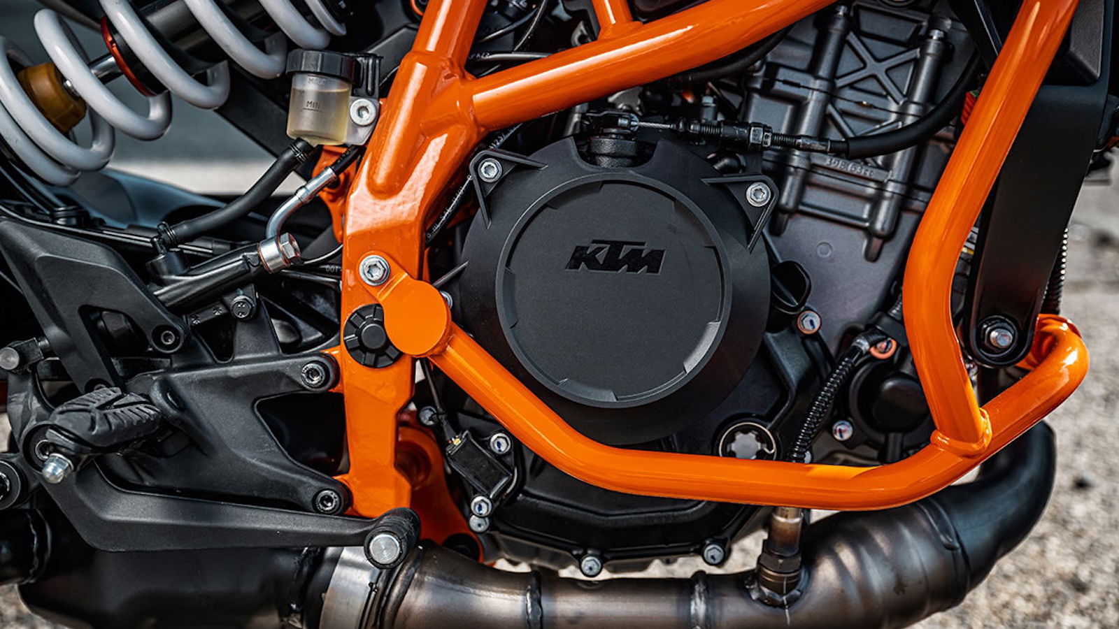 A KTM 390 LC8c engine