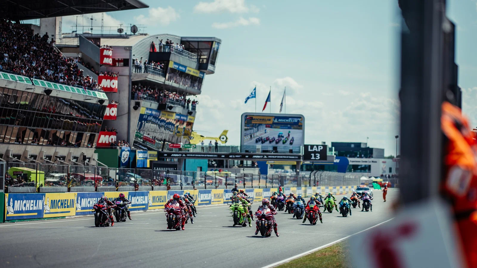 MotoGP sprint race start at Le Mans.