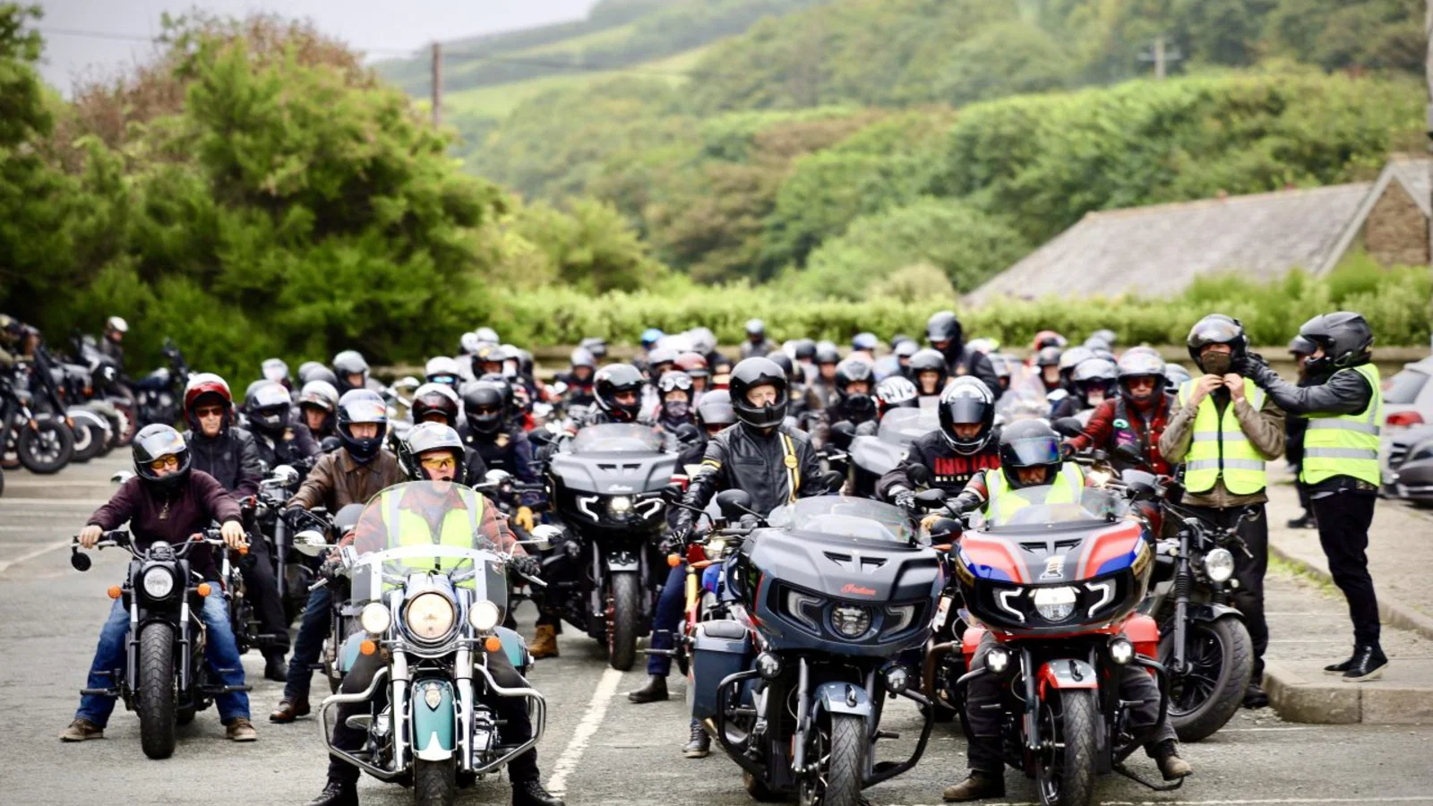 Indian Motorcycle riders before a ride out.