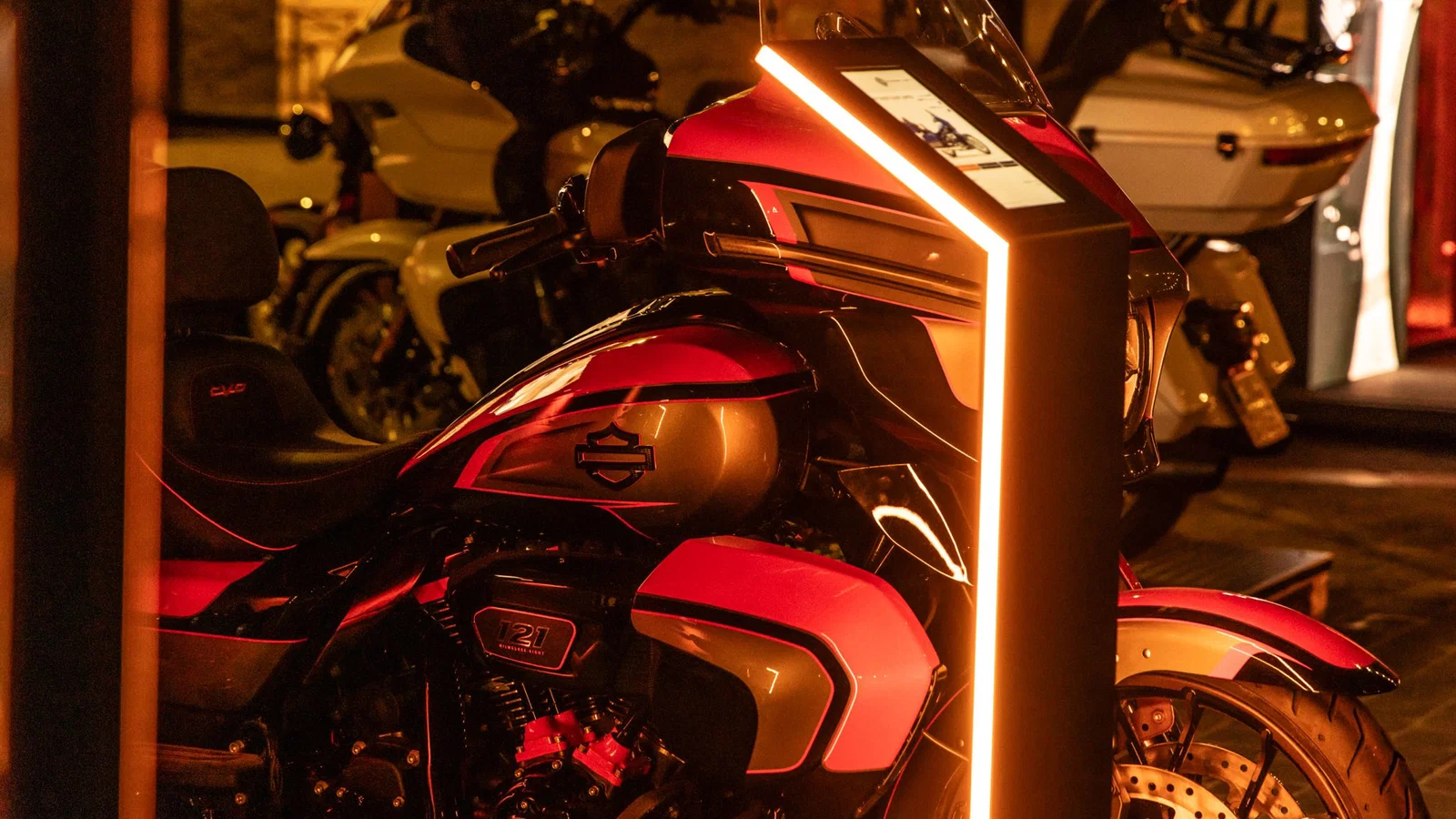 Harley-Davidson motorcycle showcased at the inaugural European Spring Rally.
