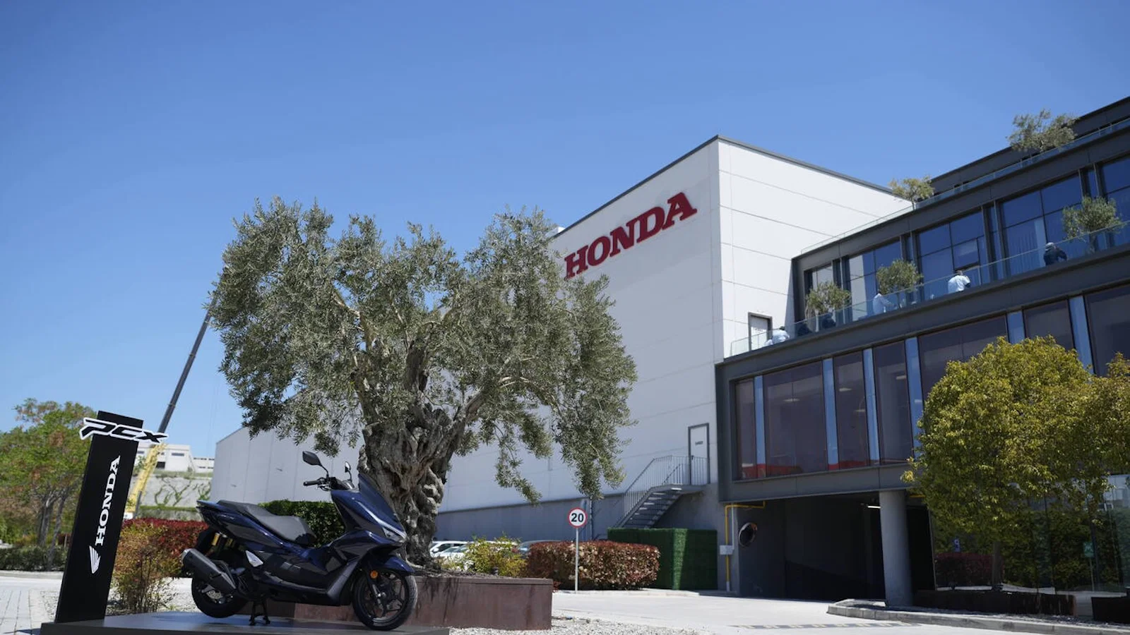 A Honda PCX125 outside Honda