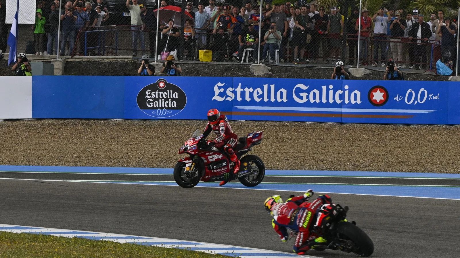 Marc Marquez waiting to cross the track at Jerez. Credit: Gold and Goose.
