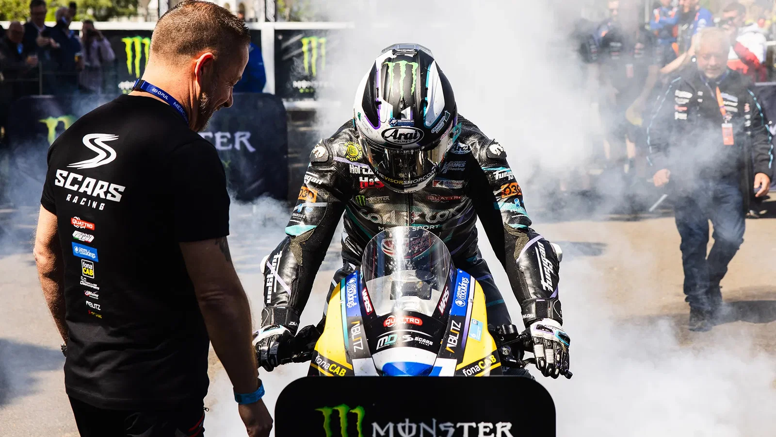 Michael Dunlop after winning the Supersport TT Race 2. Credit: Isle of Man TT.
