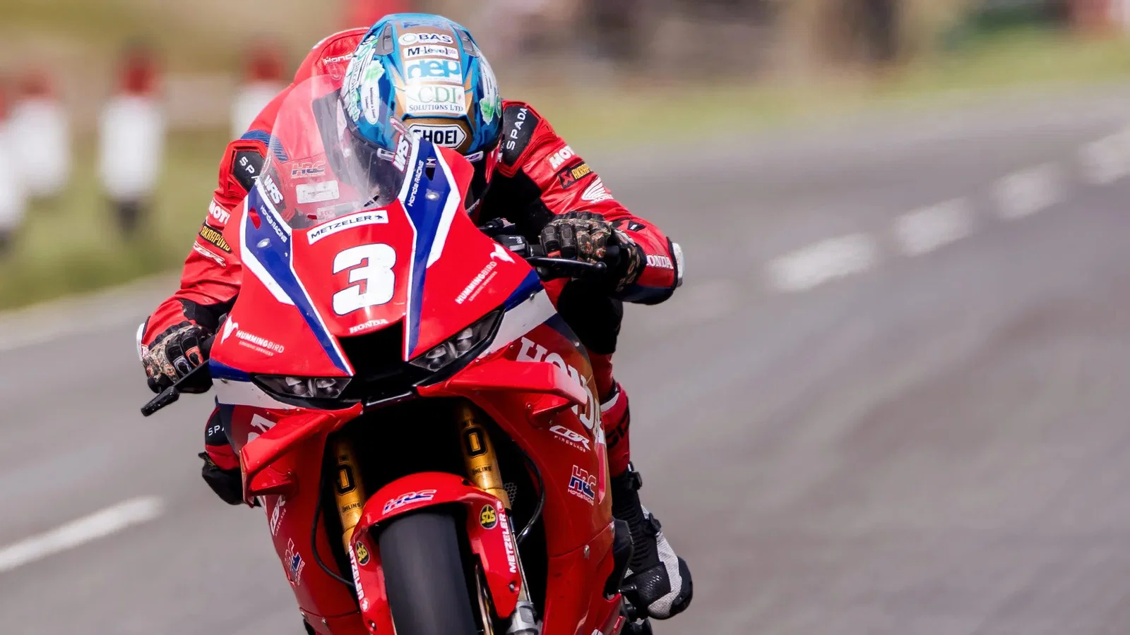 Dean Harrison an Bord seiner Honda Racing UK-Maschine. Bildnachweis: Isle of Man TT.