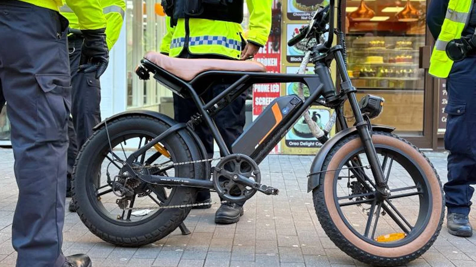 A illegal e-bike being seized