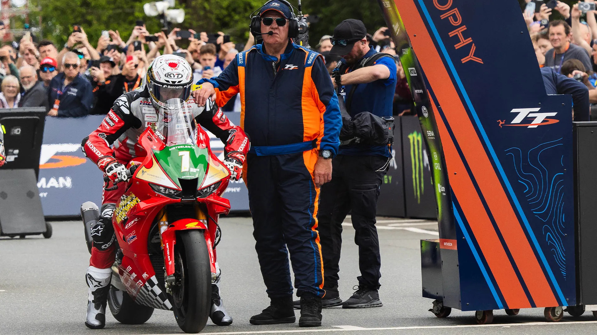 John McGuinness at the TT start line. Credit: Isle of Man TT.