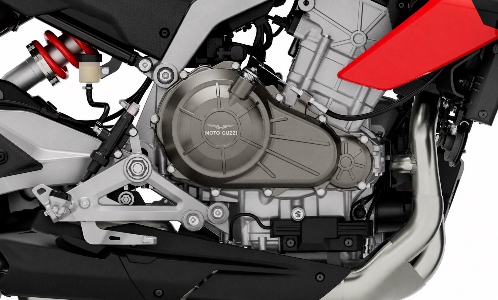 The engine of a motorcycle