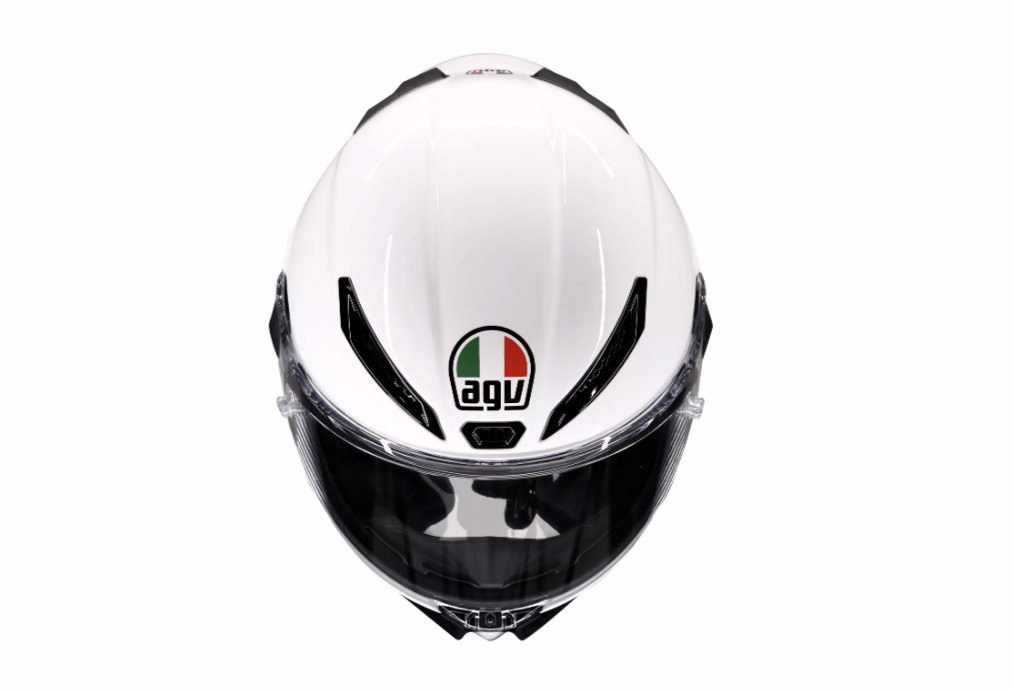 Oberteil des neuen AGV Pista GP RR Mono White. Bildnachweis: AGV.
