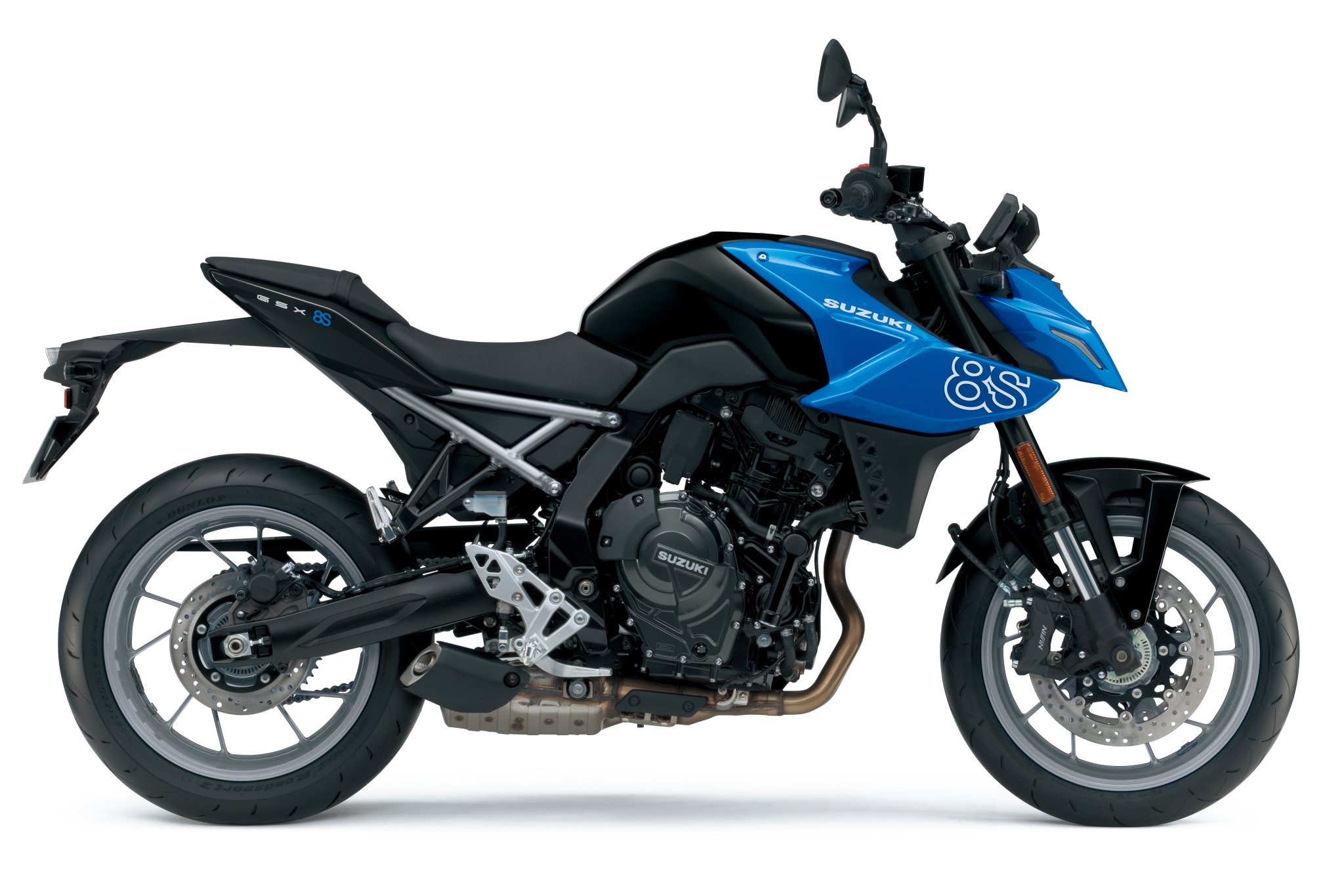 Suzuki GSX-8S in Blau und Schwarz.