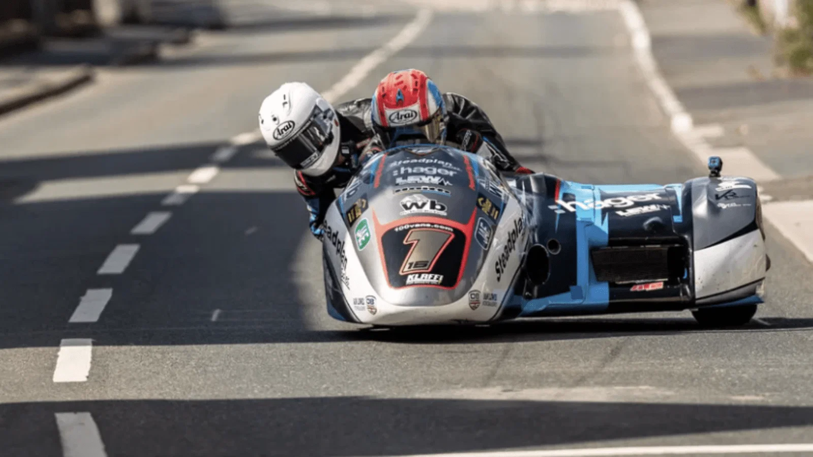 Ben Birchall and Kevin Rousseau at the 2023 Manx GP.