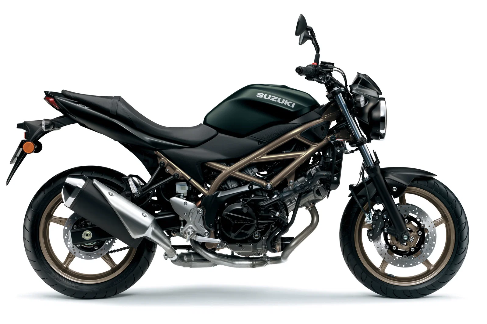 Ein früheres Suzuki SV650-Motorrad.