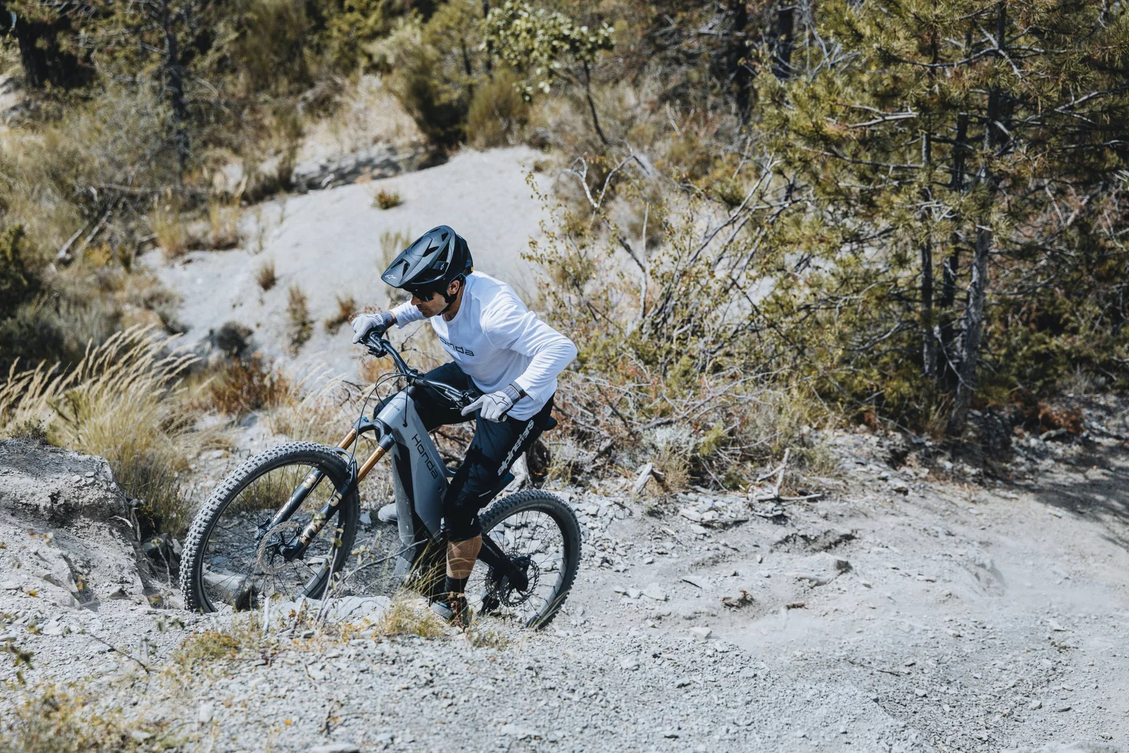 Honda e-MTB Prototyp – Actionaufnahme.