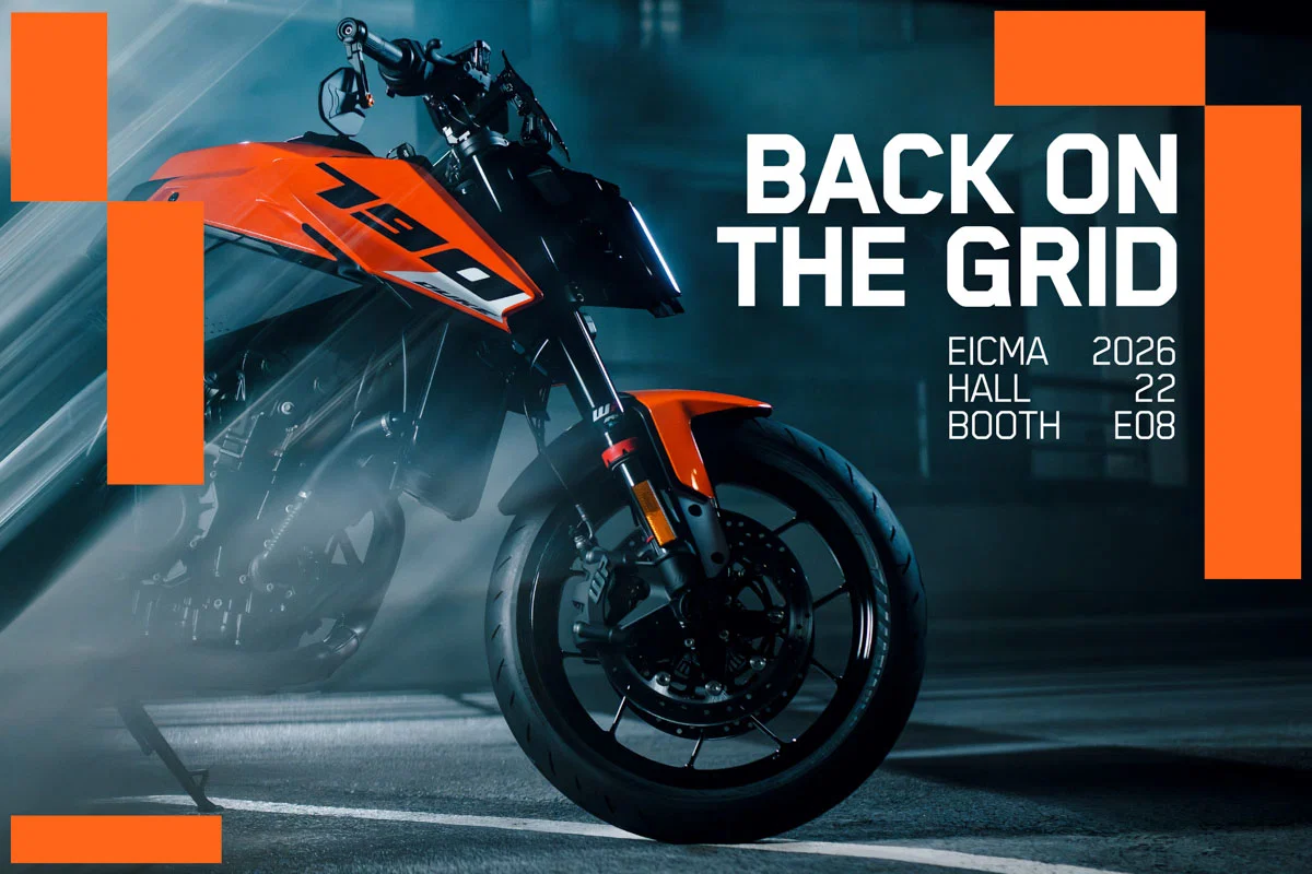 KTM gibt eine Vorschau auf seinen Auftritt auf der EICMA 2026. Bildnachweis: KTM.