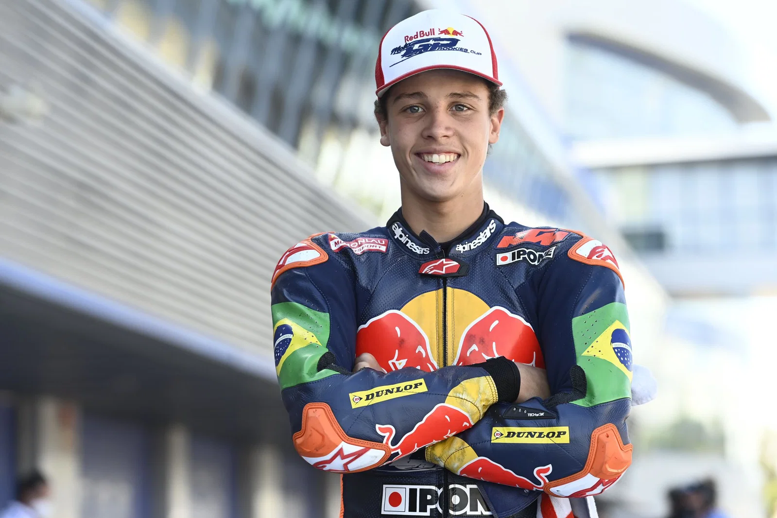 MotoGP-Fahrer Diogo Moreira im Red Bull Rookies Cup. Bildnachweis: Gold und Gans.