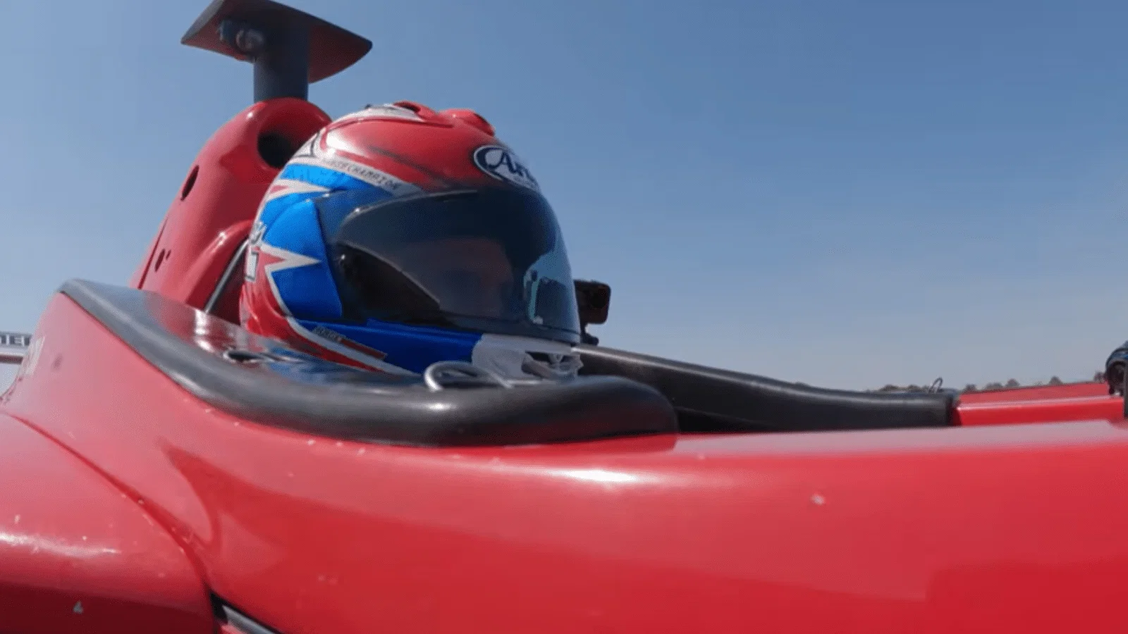Carl Fogarty in a single-seater at the Bedford Autodrome.