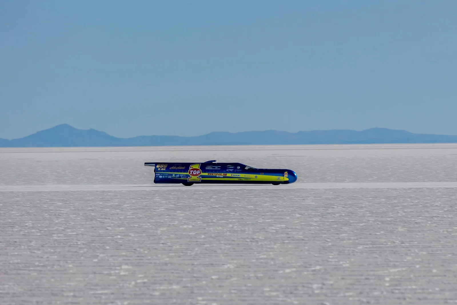 Rocky Robinson im Streamliner mit Hayabusa-Antrieb. Bildnachweis: Rocky Robinson/Facebook.