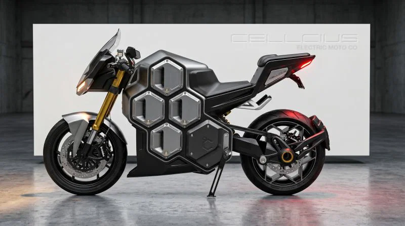 Seitenblick auf das neue Motorradkonzept. Bildnachweis: Clandestine Design Group.