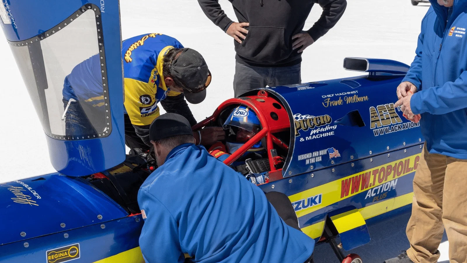 Rocky Robinson in the TOP 1 Ack Attack Streamliner. Credit: Rocky Robinson/Facebook.